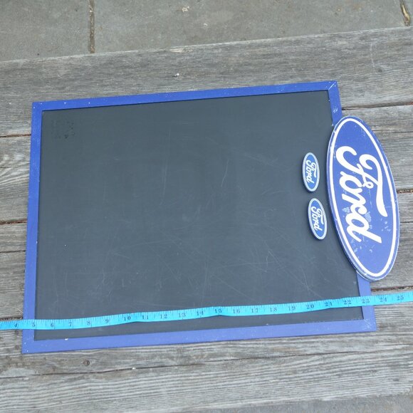 Ford Motor Company Blue Wood Border Chalk Board with Two Ford Oval Magnets - Picture 5 of 15